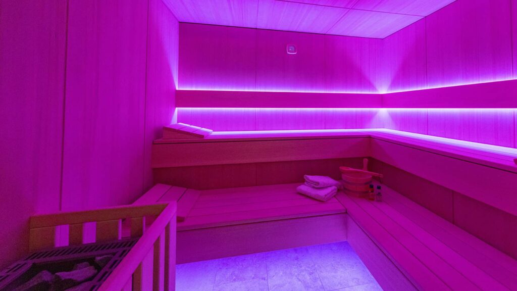 Finnische Sauna Schwitzen Relaxen